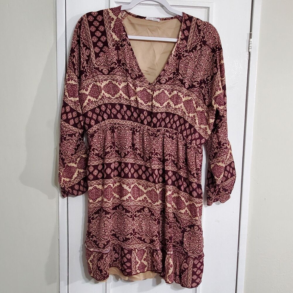 Chic Soul Women 2XL dress, V-Neck balloon sleeves with elastic cuffs.  SKU#A-118 - Picture 2 of 13